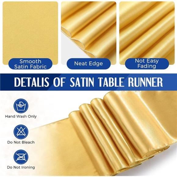 24 Packs Wedding Satin Table Runner Disposable Plastic Tablecloths 54 x 108 Inch - Picture 4 of 6